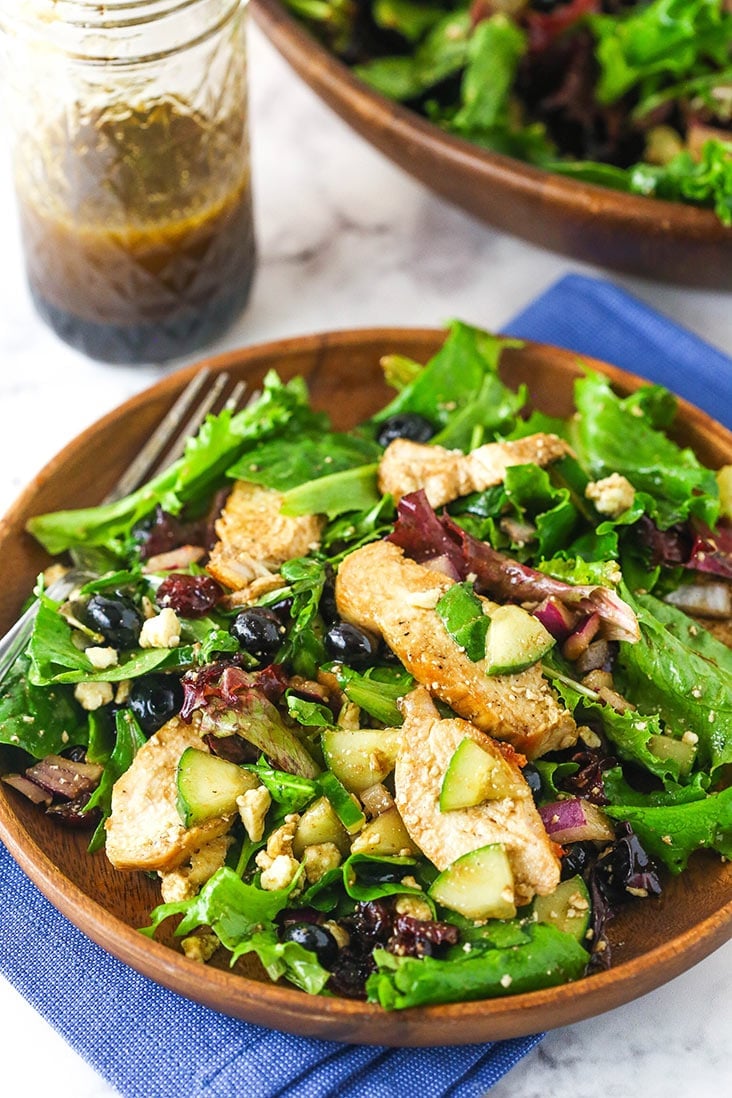 A bowl of Chicken Blueberry Feta Salad