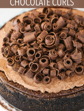 Image of Chocolate Curls on a Cake