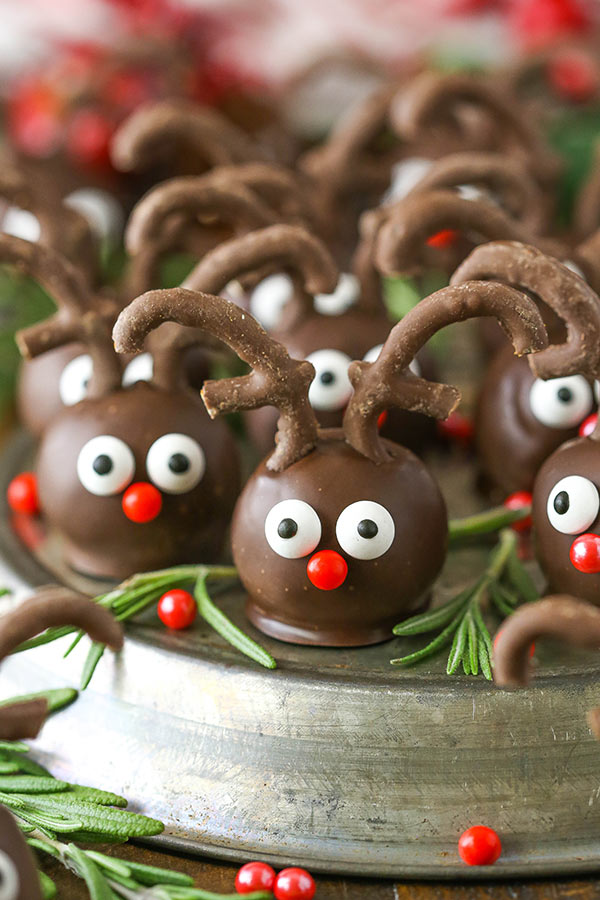 Reindeer Cookie Balls decorated