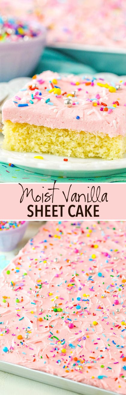 Vanilla Sheet Cake collage